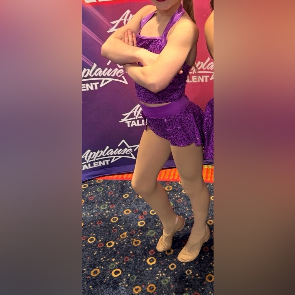 balera Purple Sequin 2 piece Dance Set